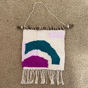 Handmade Woven Wall Hanging with Fringe
